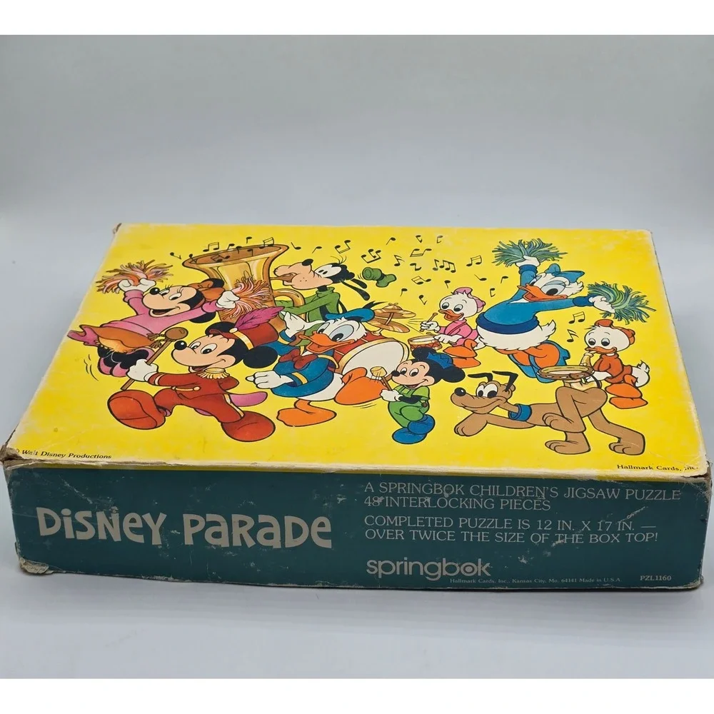 Vintage 70s Springbok Disney Parade 48 Piece Jigsaw Puzzle Mickey Donald PZL1160